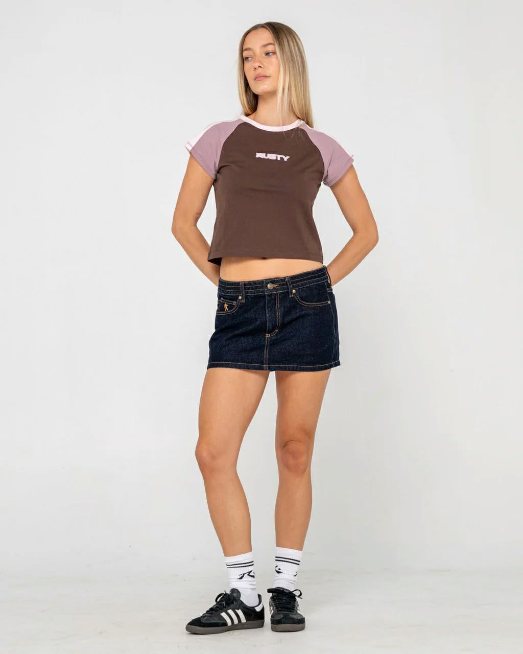 Rusty Bradley Mini Cap Sleeve T Java. Rusty Tees in Womens Tees & Womens T-shirts & Singlets. Code: TTL1428