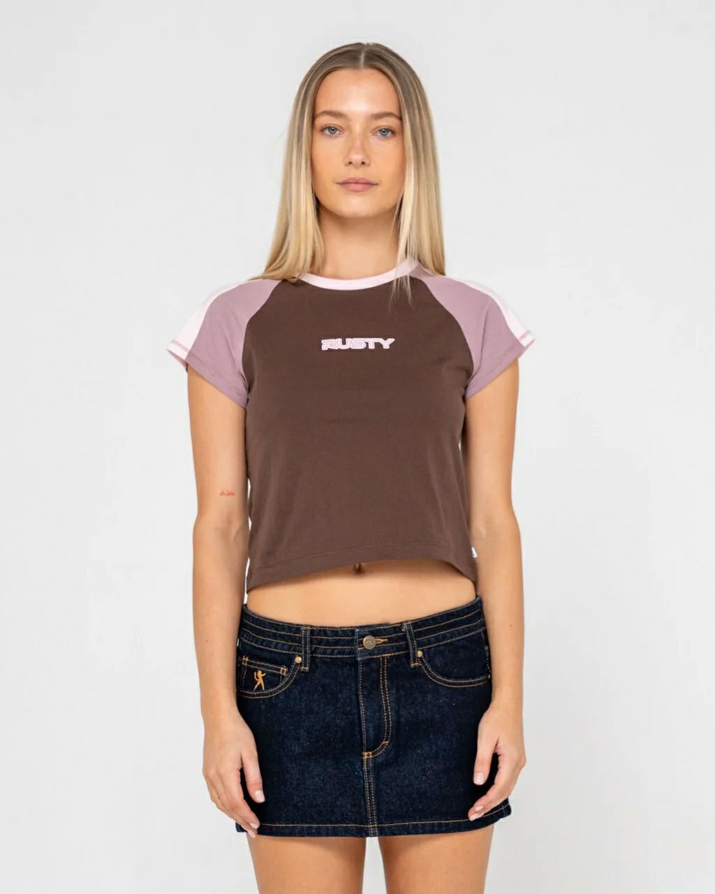 Rusty Bradley Mini Cap Sleeve T Java. Rusty Tees in Womens Tees & Womens T-shirts & Singlets. Code: TTL1428