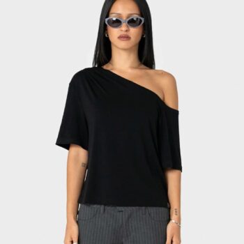 Rusty Sally Slouch Off Shoulder Black. Rusty Tees in Womens Tees & Womens T-shirts & Singlets. Code: TTL1491