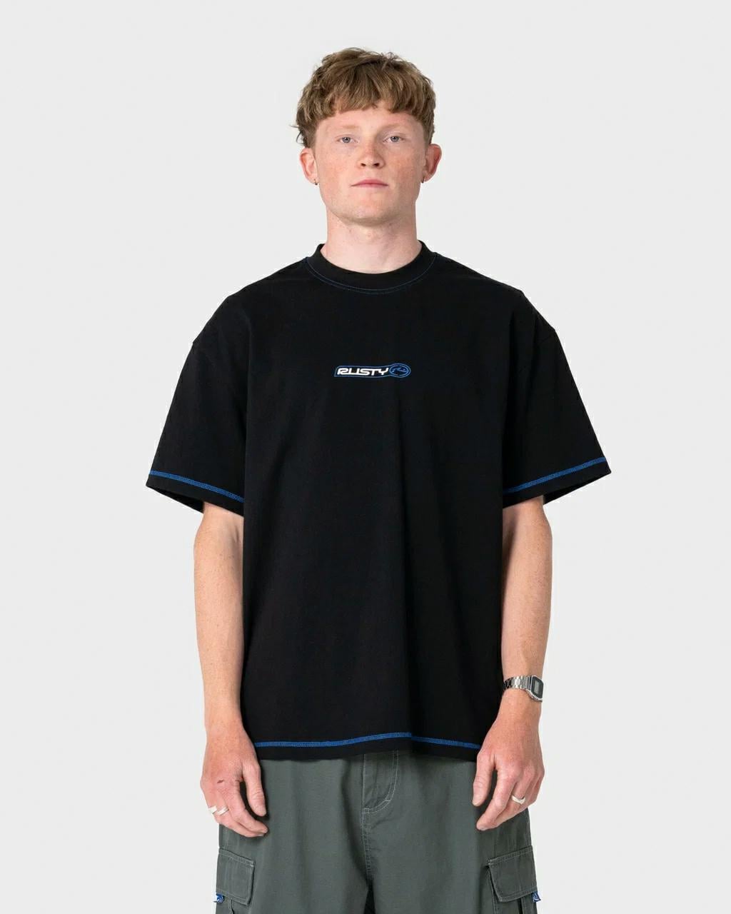 Rusty Bus Down Short Sleeve Tee Black. Rusty Tees in Mens Tees & Mens T-shirts & Singlets. Code: TTM3110