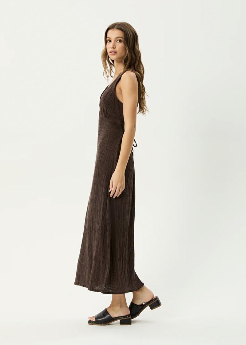 Afends Focus Seersucker Maxi Dre Coffee. Afends Dresses in Womens Dresses & Womens Skirts, Dresses & Jumpsuits. Code: W241809