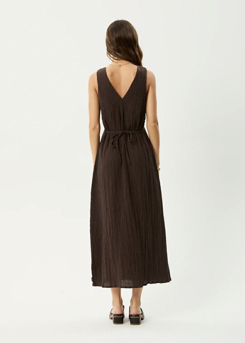 Afends Focus Seersucker Maxi Dre Coffee. Afends Dresses in Womens Dresses & Womens Skirts, Dresses & Jumpsuits. Code: W241809