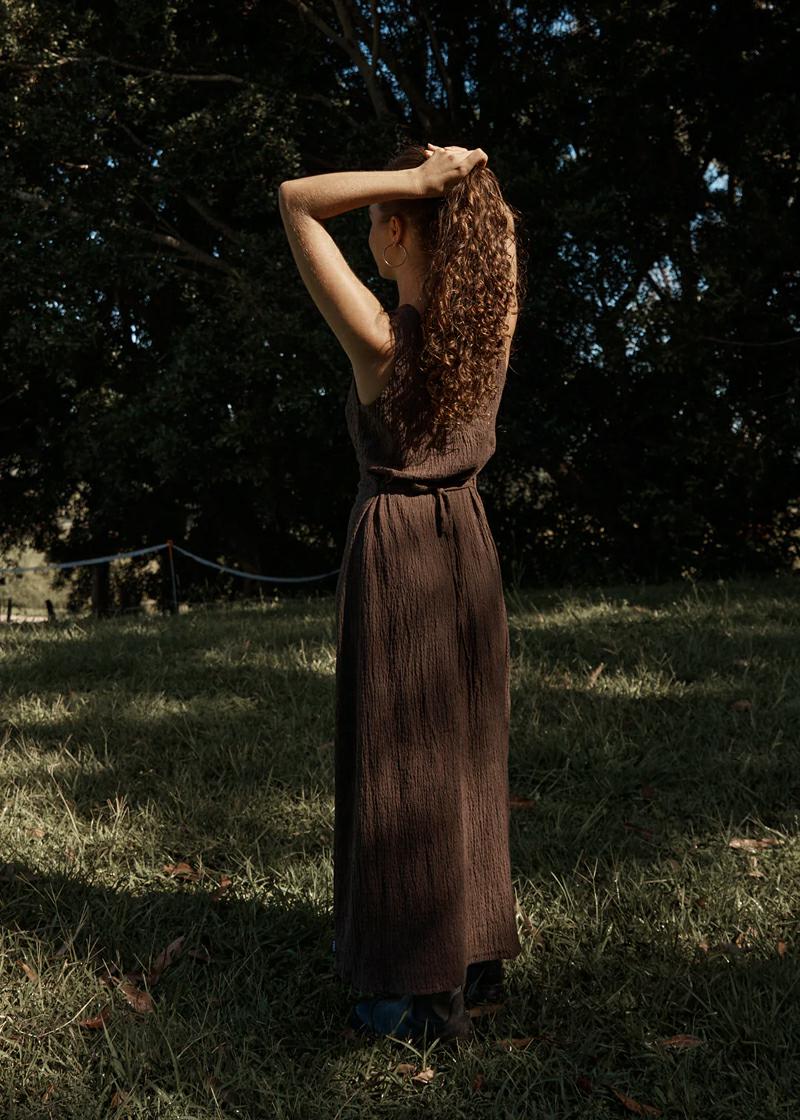 Afends Focus Seersucker Maxi Dre Coffee. Afends Dresses in Womens Dresses & Womens Skirts, Dresses & Jumpsuits. Code: W241809