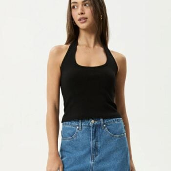 Afends Basis Rib Halter Black. Afends Fashion Tops in Womens Fashion Tops & Womens Tops. Code: W250098