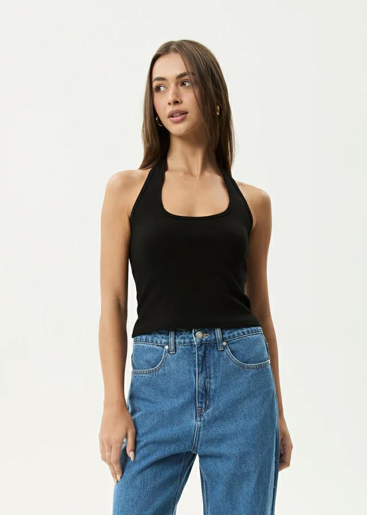 Afends Basis Rib Halter Black. Afends Fashion Tops in Womens Fashion Tops & Womens Tops. Code: W250098
