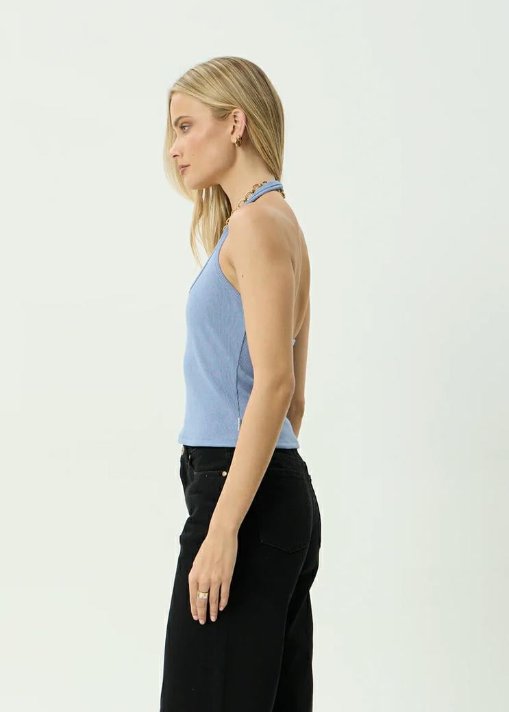 Afends Basis Rib Halter Slate Blue. Afends Fashion Tops in Womens Fashion Tops & Womens Tops. Code: W250098