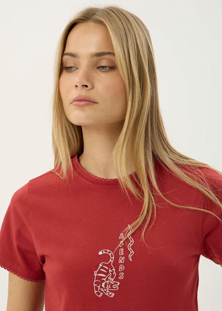 Afends Real Life Regular Tee Vintage Ketchup. Afends Tees in Womens Tees & Womens T-shirts & Singlets. Code: W263005