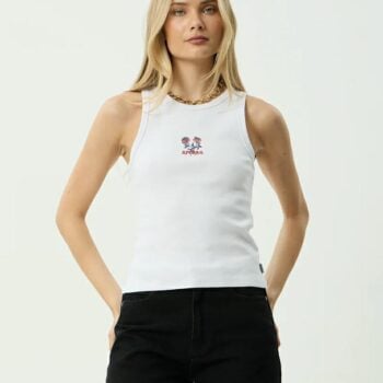 Afends Wild Rose Rib Singlet White. Afends Singlets & Tanks in Womens Singlets & Tanks & Womens T-shirts & Singlets. Code: W263081