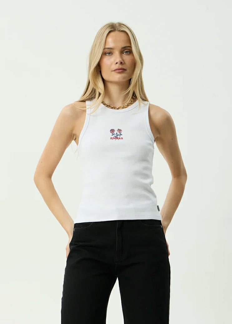 Afends Wild Rose Rib Singlet White. Afends Singlets & Tanks in Womens Singlets & Tanks & Womens T-shirts & Singlets. Code: W263081
