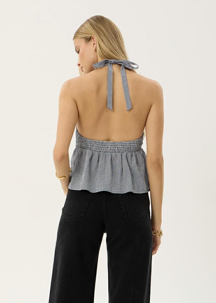 Afends Delfina Halter Top Indy Navy Check. Afends Fashion Tops in Womens Fashion Tops & Womens Tops. Code: W263104