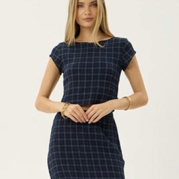 Afends Darcy Seersucker Top Thea Midnight Check. Afends Fashion Tops in Womens Fashion Tops & Womens Tops. Code: W263106