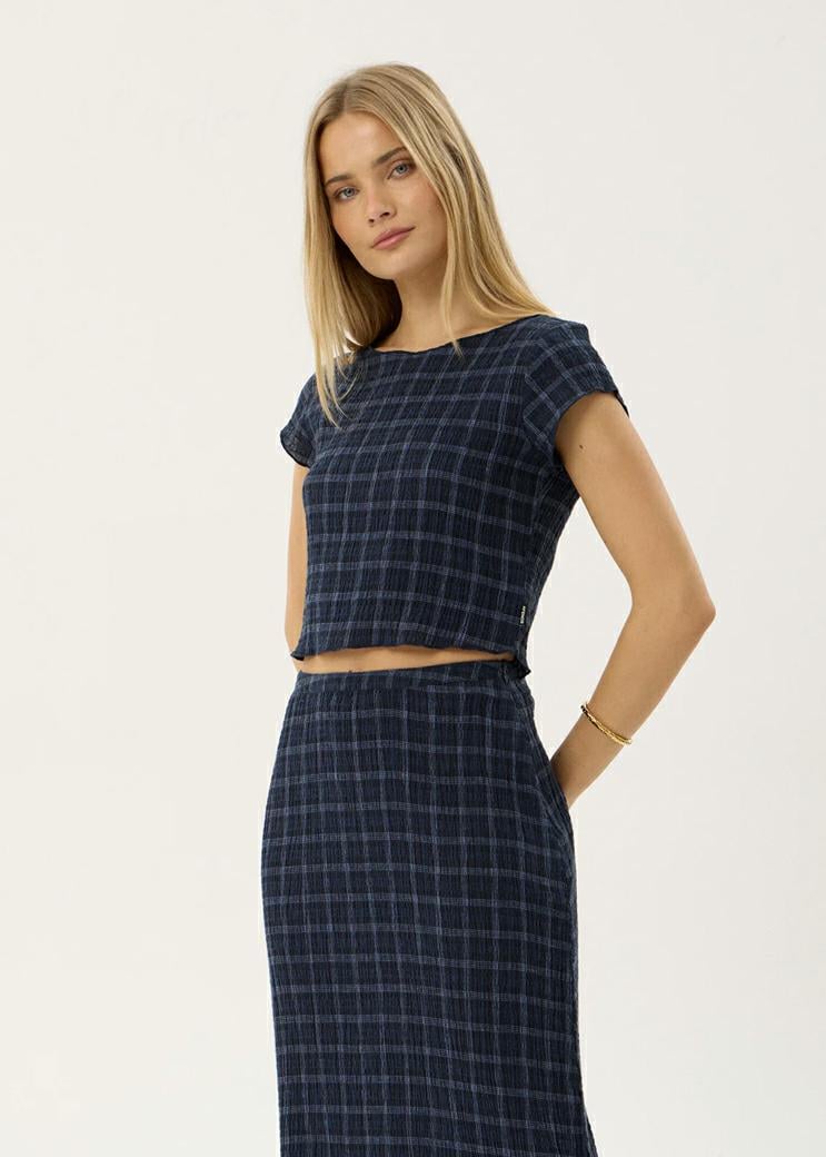 Afends Darcy Seersucker Top Thea Midnight Check. Afends Fashion Tops in Womens Fashion Tops & Womens Tops. Code: W263106