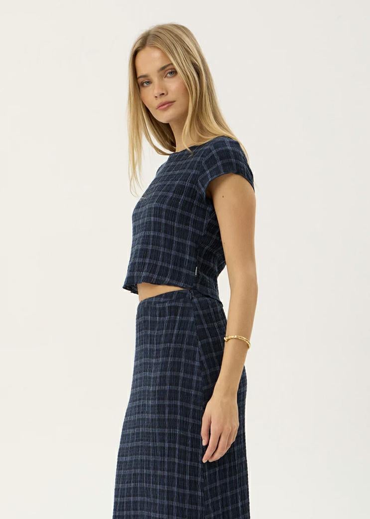 Afends Darcy Seersucker Top Thea Midnight Check. Afends Fashion Tops in Womens Fashion Tops & Womens Tops. Code: W263106