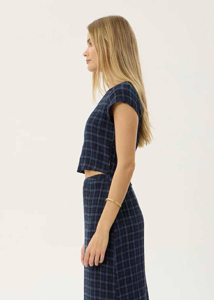 Afends Darcy Seersucker Top Thea Midnight Check. Afends Fashion Tops in Womens Fashion Tops & Womens Tops. Code: W263106