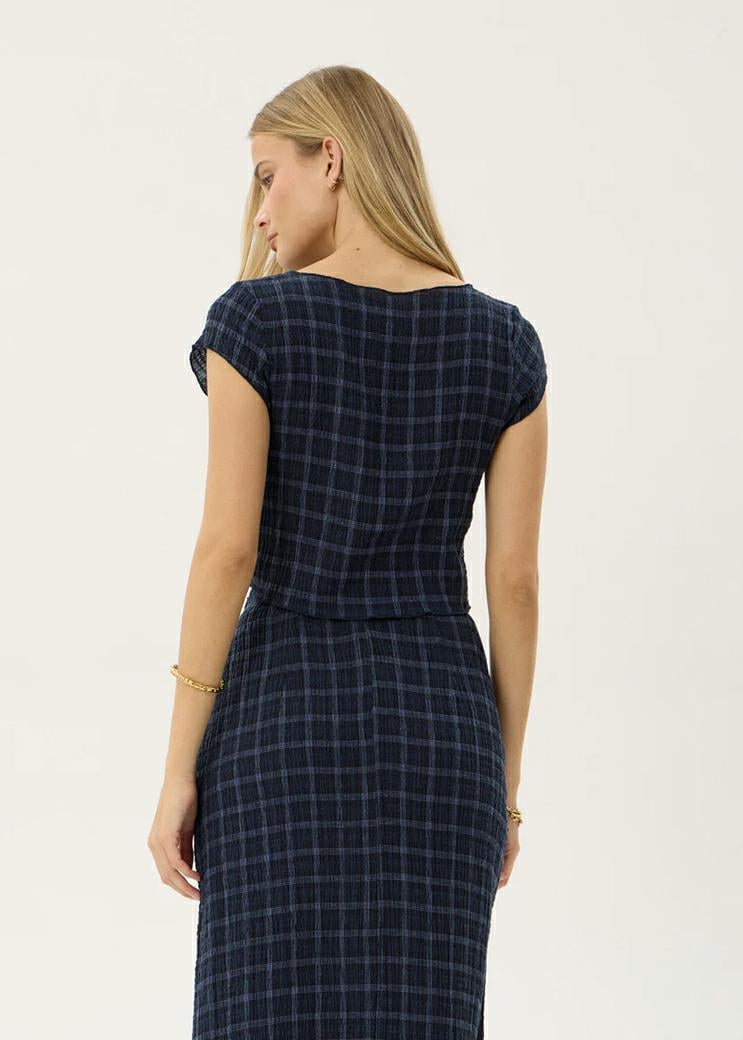 Afends Darcy Seersucker Top Thea Midnight Check. Afends Fashion Tops in Womens Fashion Tops & Womens Tops. Code: W263106