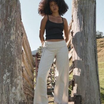 Afends Sofia Wide Leg Pant Reverb Moonbeam Chec. Afends Pants in Womens Pants & Womens Pants & Jeans. Code: W263402