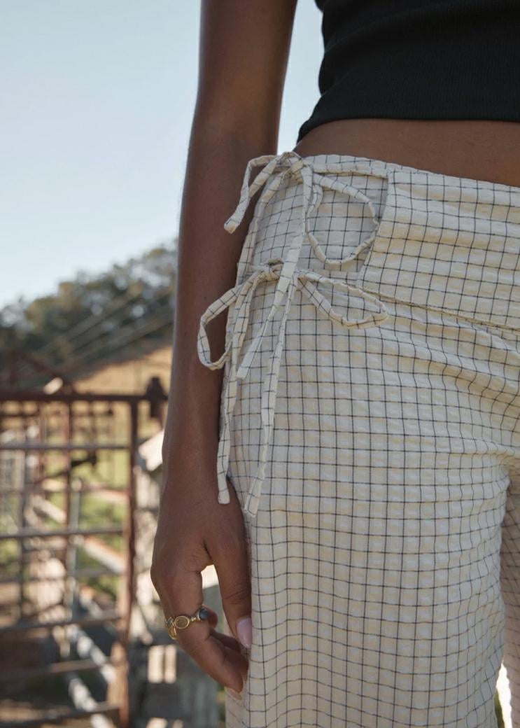 Afends Sofia Wide Leg Pant Reverb Moonbeam Chec. Afends Pants in Womens Pants & Womens Pants & Jeans. Code: W263402