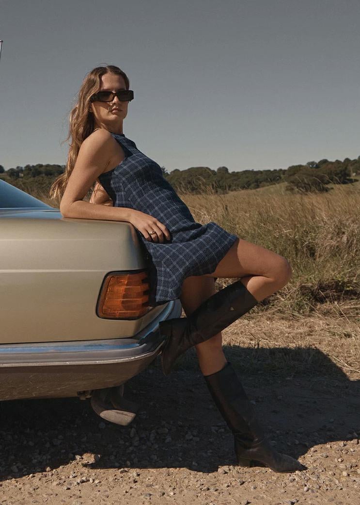 Afends Sammy Seersucker Mini Dre Thea Midnight Check. Afends Dresses in Womens Dresses & Womens Skirts, Dresses & Jumpsuits. Code: W263802