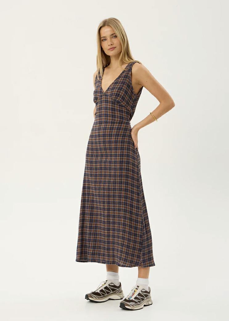 Afends Tully Seersucker Maxi Dre Shev Indigo Check. Afends Dresses in Womens Dresses & Womens Skirts, Dresses & Jumpsuits. Code: W263823