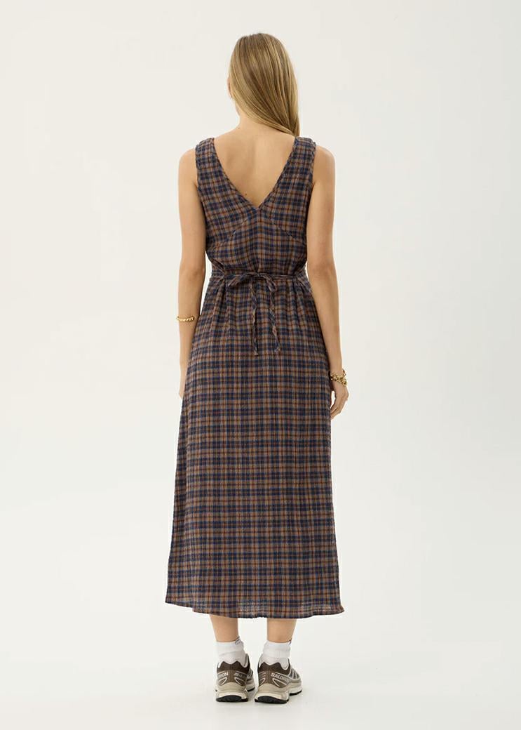 Afends Tully Seersucker Maxi Dre Shev Indigo Check. Afends Dresses in Womens Dresses & Womens Skirts, Dresses & Jumpsuits. Code: W263823