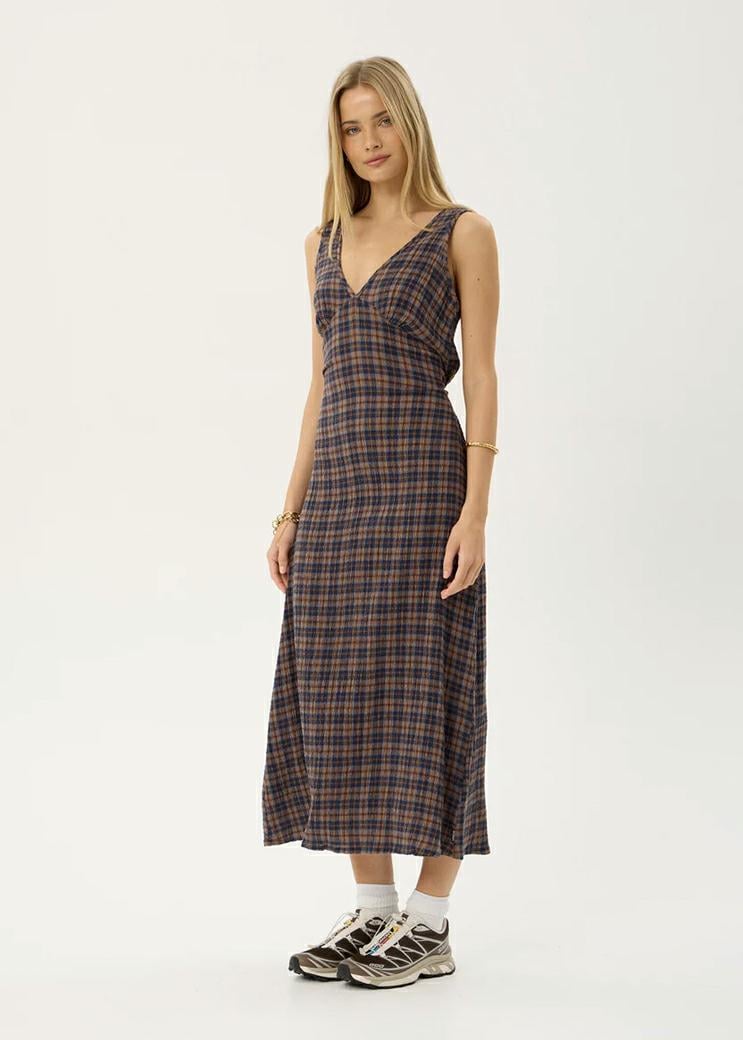 Afends Tully Seersucker Maxi Dre Shev Indigo Check. Afends Dresses in Womens Dresses & Womens Skirts, Dresses & Jumpsuits. Code: W263823