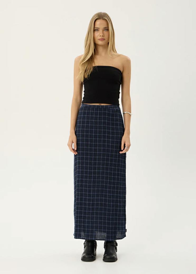 Afends Lita Seersucker Maxi Skir Thea Midnight Check. Afends Skirts in Womens Skirts & Womens Skirts, Dresses & Jumpsuits. Code: W263906