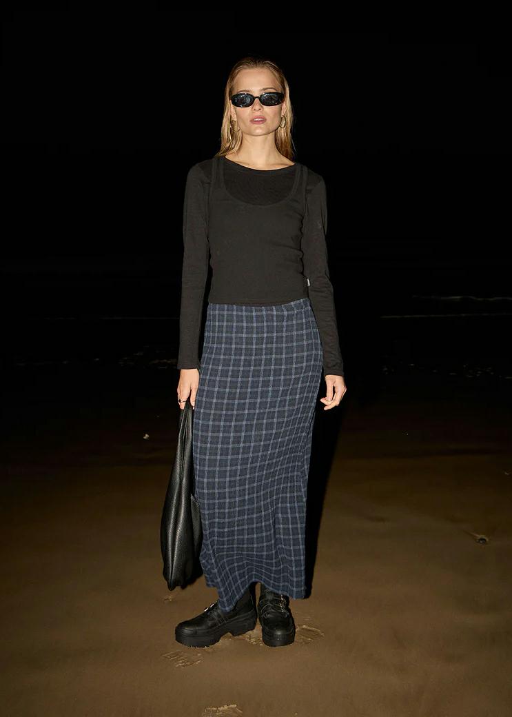 Afends Lita Seersucker Maxi Skir Thea Midnight Check. Afends Skirts in Womens Skirts & Womens Skirts, Dresses & Jumpsuits. Code: W263906