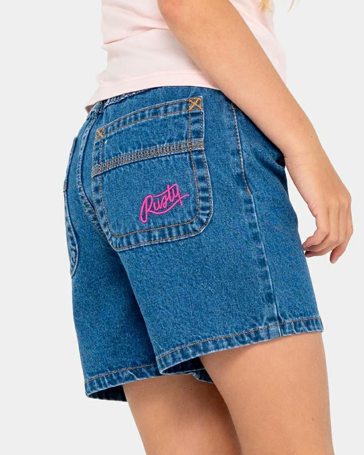 Rusty Cyprus High Denim Short G Middy Blue 1. Rusty Walkshorts - Fitted Waist in Girls Walkshorts - Fitted Waist & Girls Shorts. Code: WKG0042