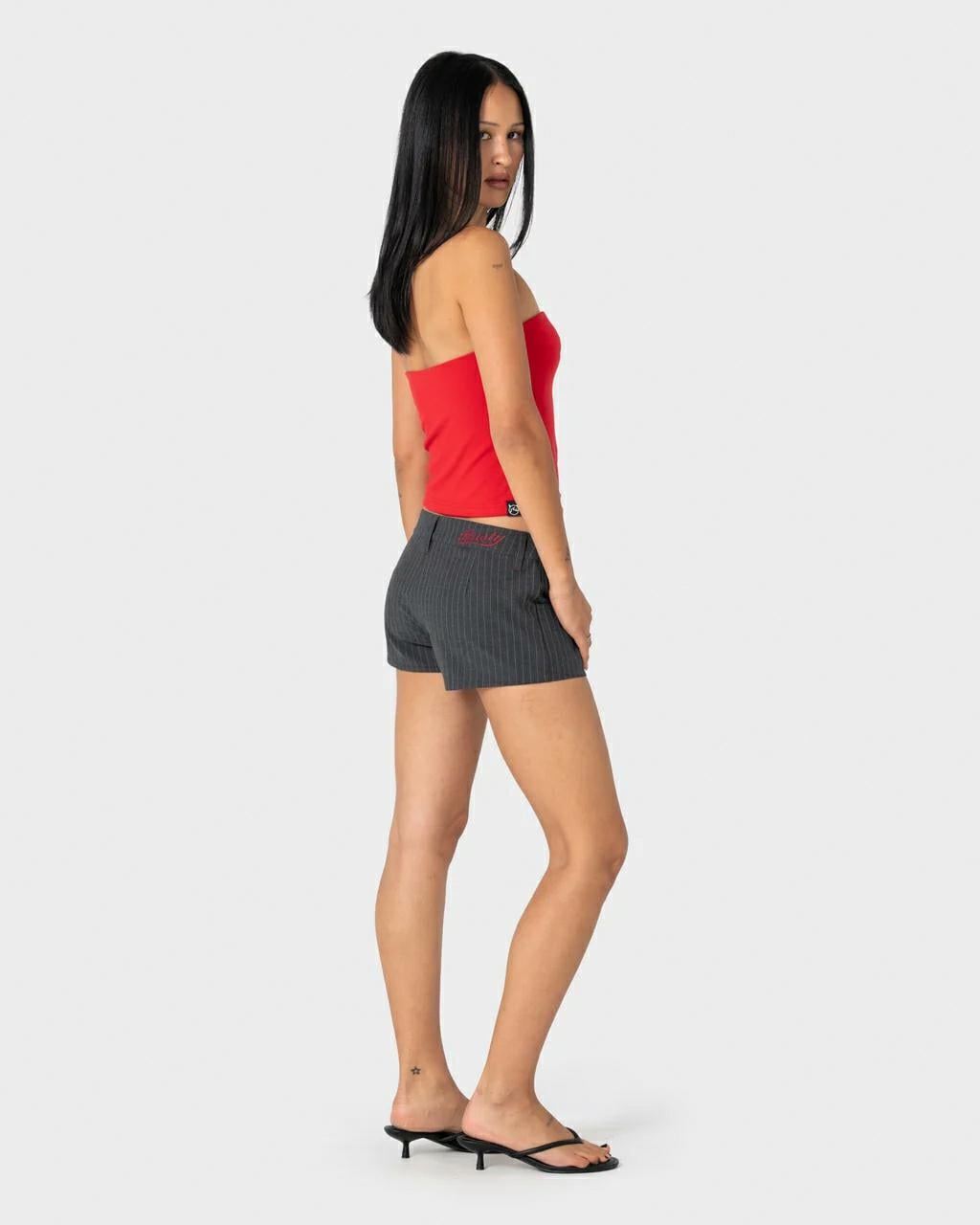 Rusty Finance Mummy Low Rise Su Grey Pin Stripe. Rusty Walkshorts - Fitted Waist in Womens Walkshorts - Fitted Waist & Womens Shorts. Code: WKL0877