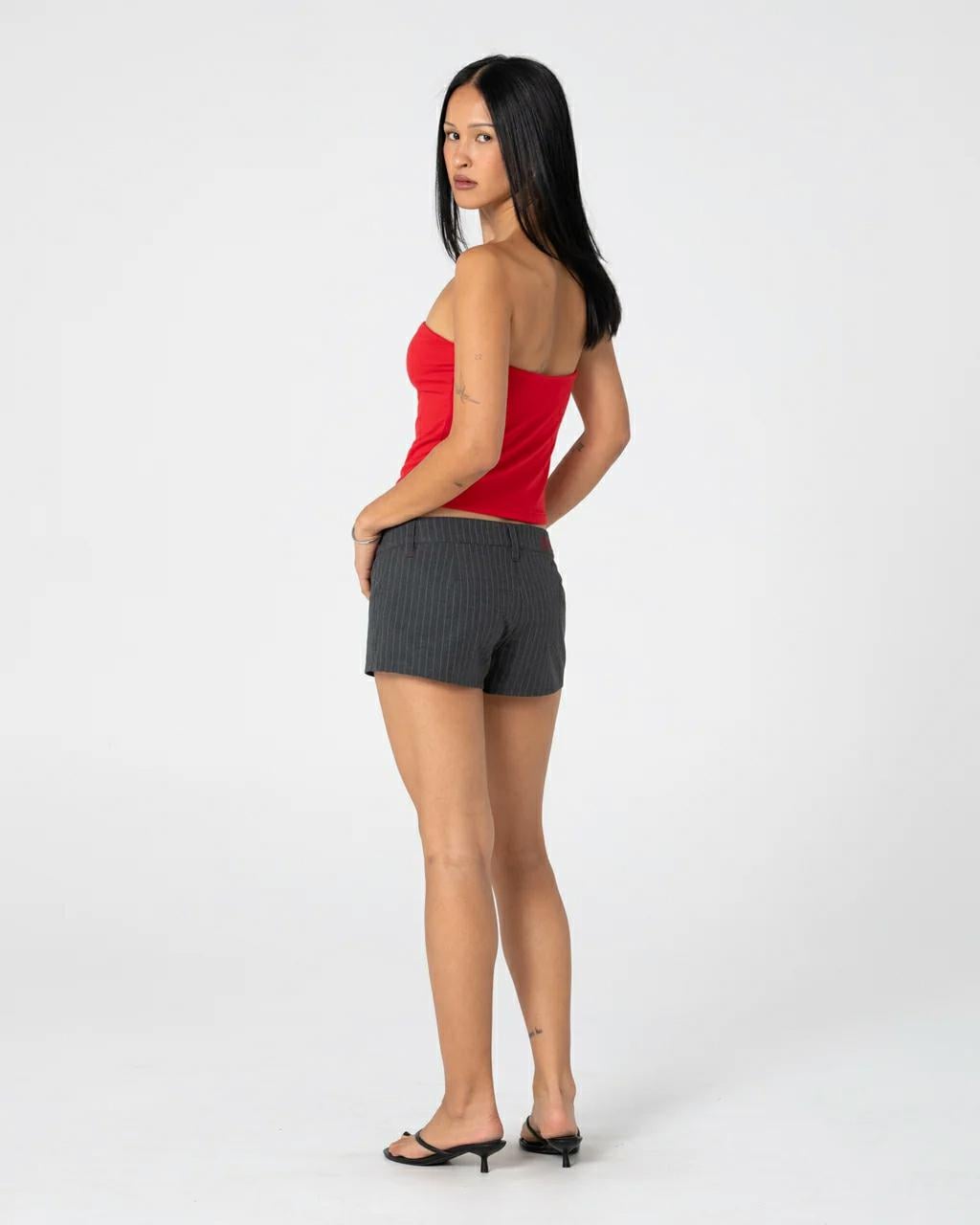 Rusty Finance Mummy Low Rise Su Grey Pin Stripe. Rusty Walkshorts - Fitted Waist in Womens Walkshorts - Fitted Waist & Womens Shorts. Code: WKL0877
