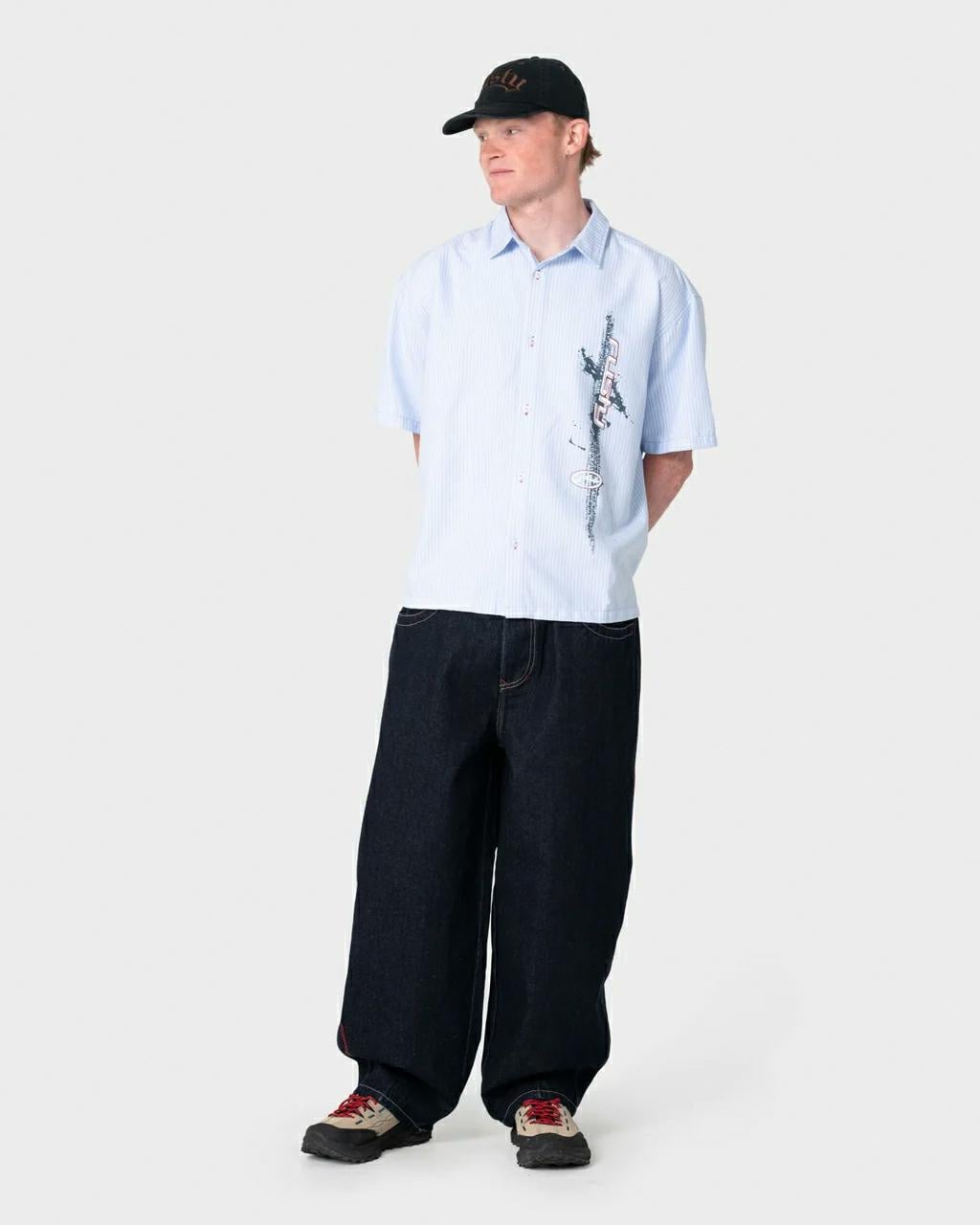Rusty Morning Glory Short Sleev Sky Blue. Rusty Shirts - Short Sleeve in Mens Shirts - Short Sleeve & Mens Shirts. Code: WSM1246