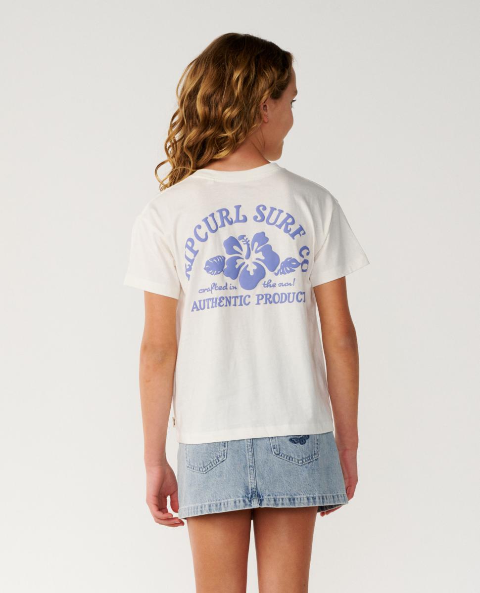 Rip Curl Surf Puff Relaxed Tee - Girls (8-14 Years) Bone/blue. Rip Curl Tees in Girls Tees & Girls T-shirts & Singlets. Code: 03EGTE