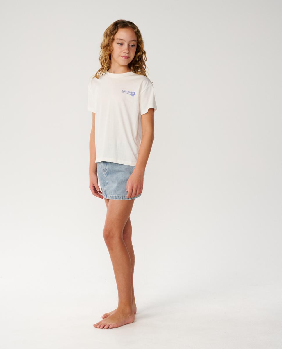 Rip Curl Surf Puff Relaxed Tee - Girls (8-14 Years) Bone/blue. Rip Curl Tees in Girls Tees & Girls T-shirts & Singlets. Code: 03EGTE