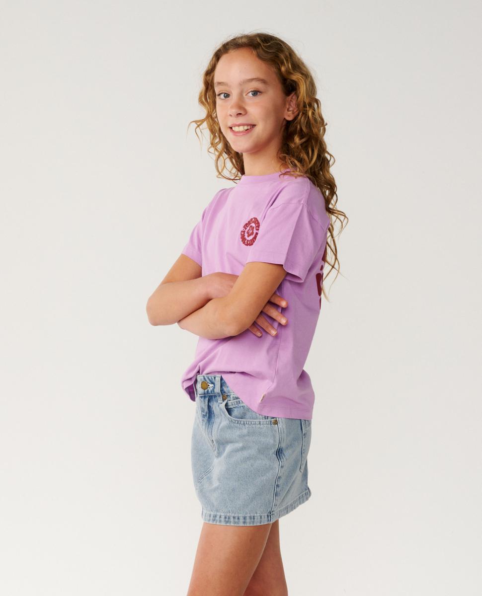 Rip Curl Surf Puff Relaxed Tee - Girls (8-14 Years) Bright Lilac. Rip Curl Tees in Girls Tees & Girls T-shirts & Singlets. Code: 03EGTE