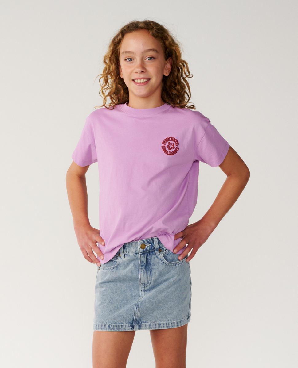Rip Curl Surf Puff Relaxed Tee - Girls (8-14 Years) Bright Lilac. Rip Curl Tees in Girls Tees & Girls T-shirts & Singlets. Code: 03EGTE