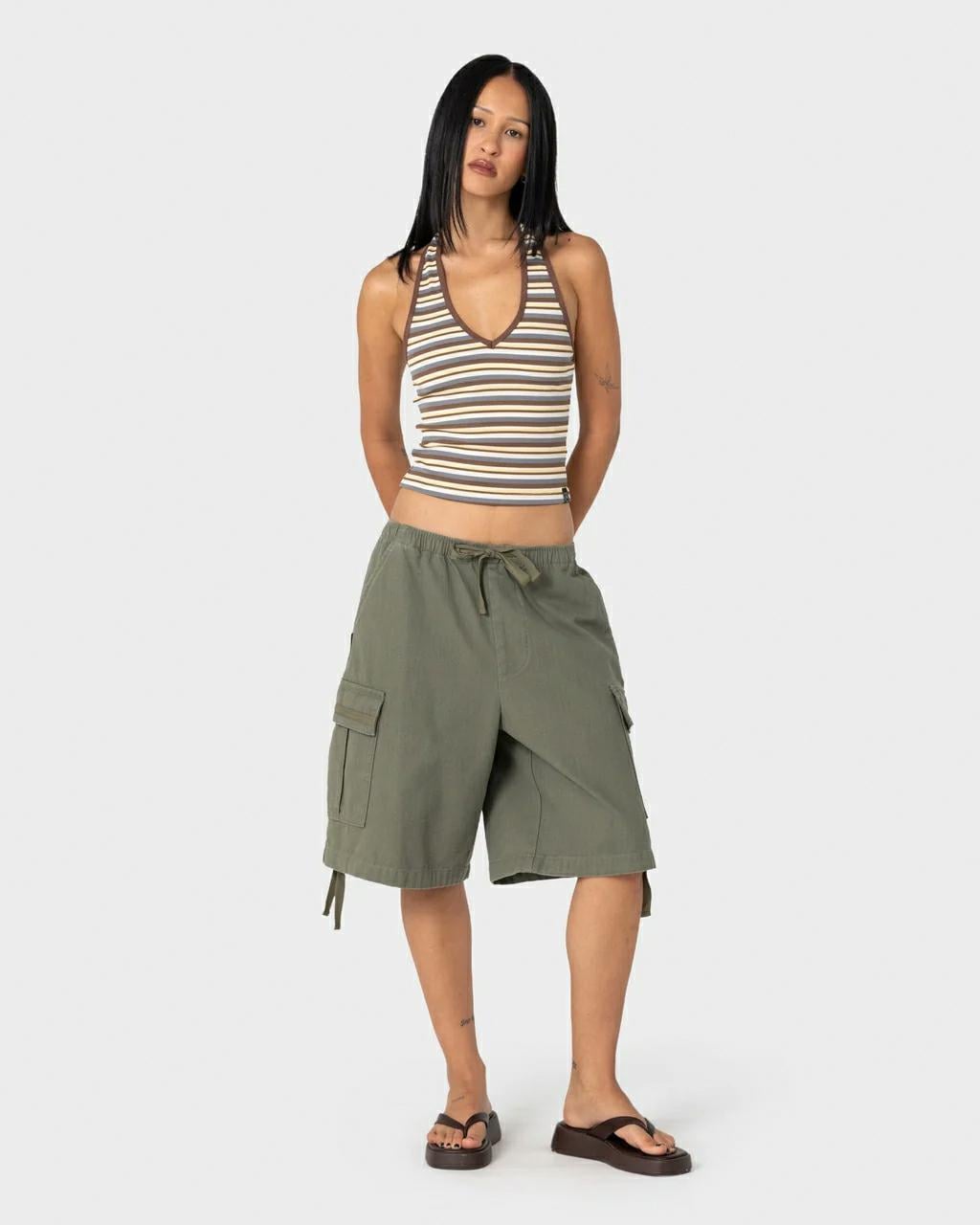 Rusty Halley Halter Top Retro Amber Stripe. Rusty Tees in Womens Tees & Womens T-shirts & Singlets. Code: FSL0759