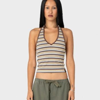 Rusty Halley Halter Top Retro Amber Stripe. Rusty Tees in Womens Tees & Womens T-shirts & Singlets. Code: FSL0759