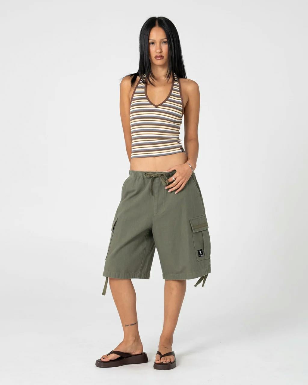 Rusty Halley Halter Top Retro Amber Stripe. Rusty Tees in Womens Tees & Womens T-shirts & Singlets. Code: FSL0759