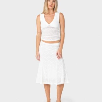 Rusty Roma Low V Lace Top White. Rusty Tees in Womens Tees & Womens T-shirts & Singlets. Code: FSL0785