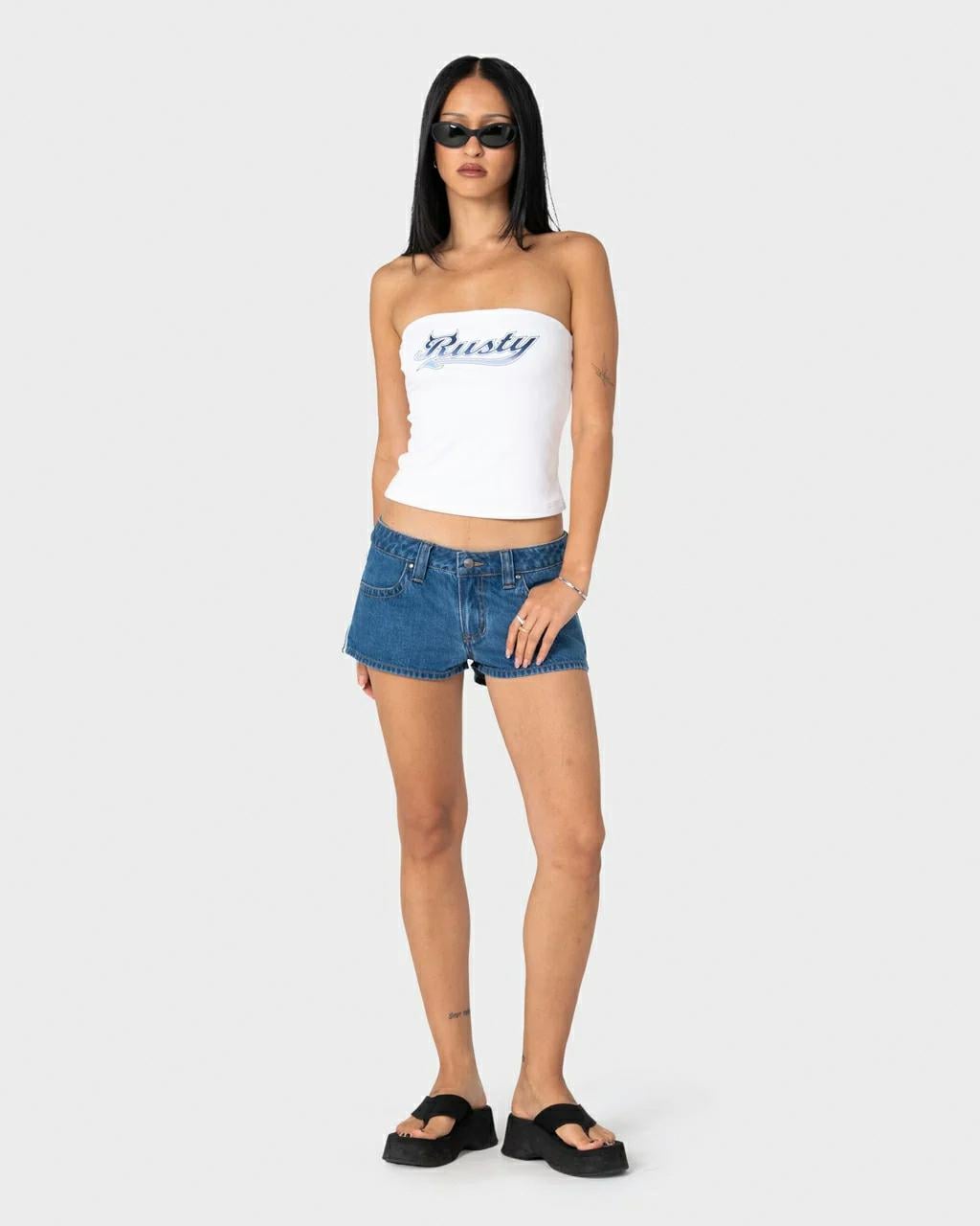 Rusty Horny Devil Boob Tube White. Rusty Tees in Womens Tees & Womens T-shirts & Singlets. Code: FSL0792