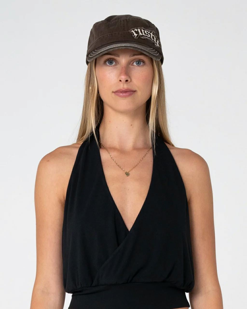 Rusty Commander Military Cap Java. Rusty Hats & Caps in Womens Hats & Caps & Womens Headwear. Code: HCL0469
