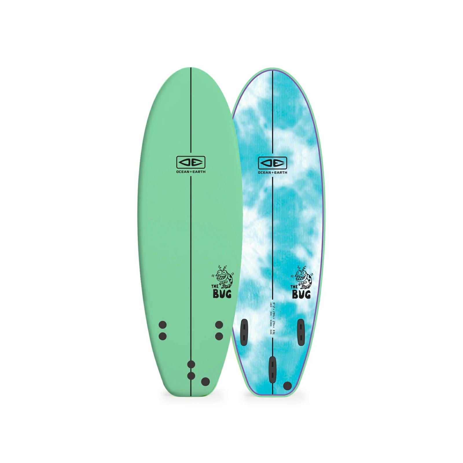 Ocean And Earth Bug Softboard 5.2ft Spearmint. Ocean And Earth Softboards in Boardsports Softboards & Boardsports Surf. Code: SBSO52
