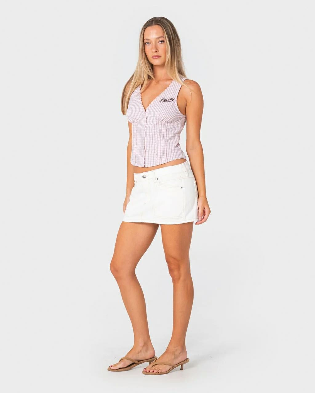 Rusty Work It Low Rise Mini Den Snowy White. Rusty Skirts in Womens Skirts & Womens Skirts, Dresses & Jumpsuits. Code: SKL0682