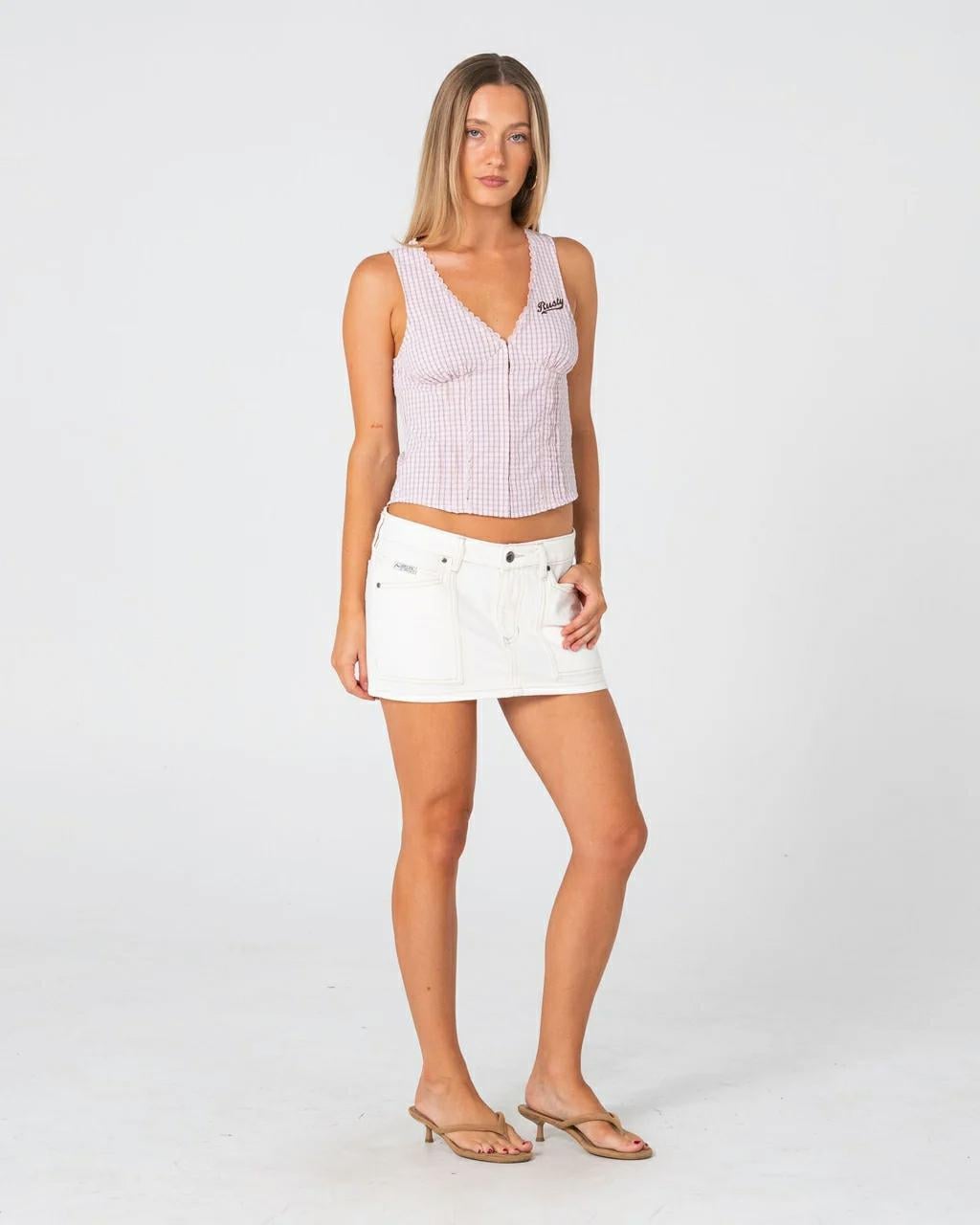 Rusty Work It Low Rise Mini Den Snowy White. Rusty Skirts in Womens Skirts & Womens Skirts, Dresses & Jumpsuits. Code: SKL0682