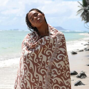 Slow Tide Bailey Driftweave Turkish Towel Toast 97x185cm. Slow Tide Towels in Womens Towels & Womens Accessories. Code: STTT074
