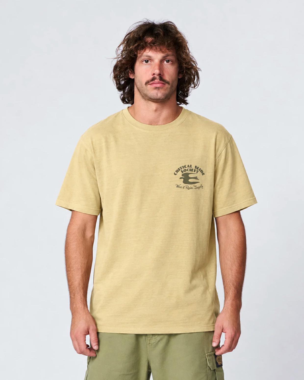 Critical Slide Society Wax And Resin Tee Vintage Yellow. Critical Slide Society Tees in Mens Tees & Mens T-shirts & Singlets. Code: TE26011
