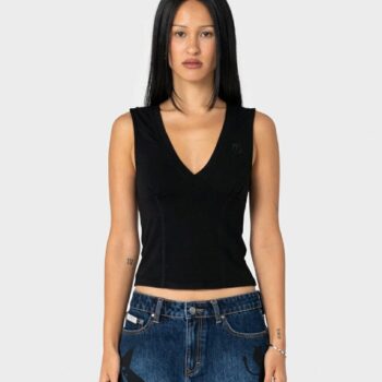 Rusty Vixen Vee Neck Jersey Tan Black. Rusty Singlets & Tanks in Womens Singlets & Tanks & Womens T-shirts & Singlets. Code: TSL0684