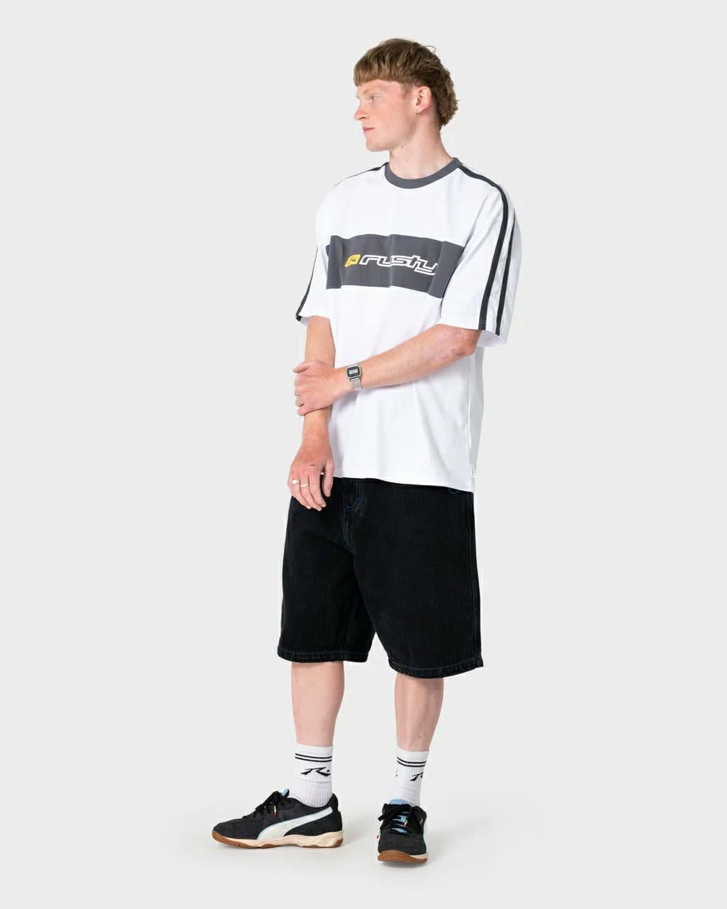 Rusty Super Shaolin 3.0 Short S White. Rusty Tees in Mens Tees & Mens T-shirts & Singlets. Code: TTM3115