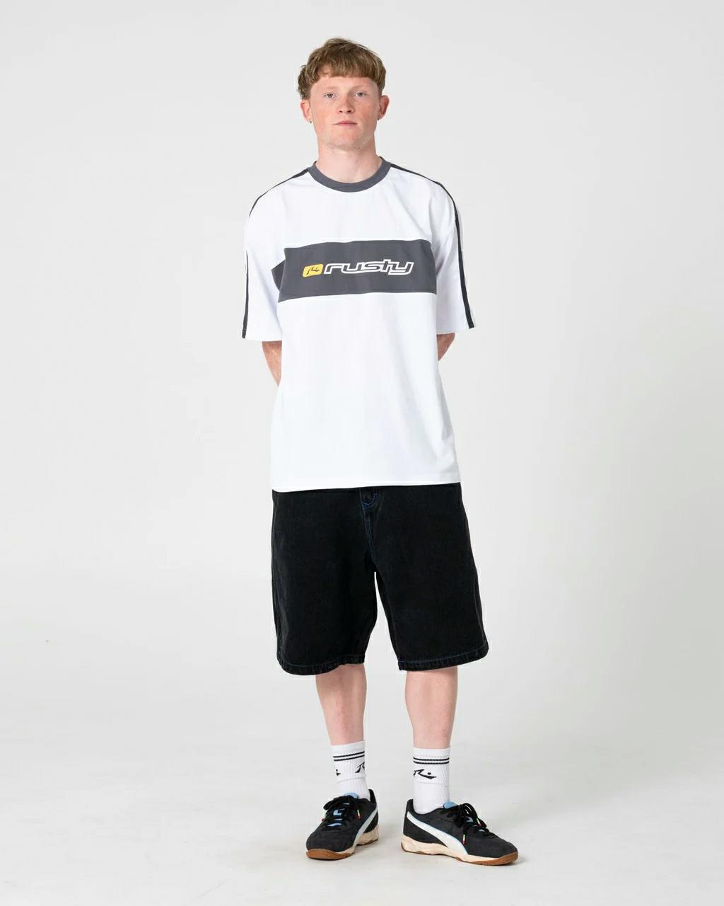Rusty Super Shaolin 3.0 Short S White. Rusty Tees in Mens Tees & Mens T-shirts & Singlets. Code: TTM3115