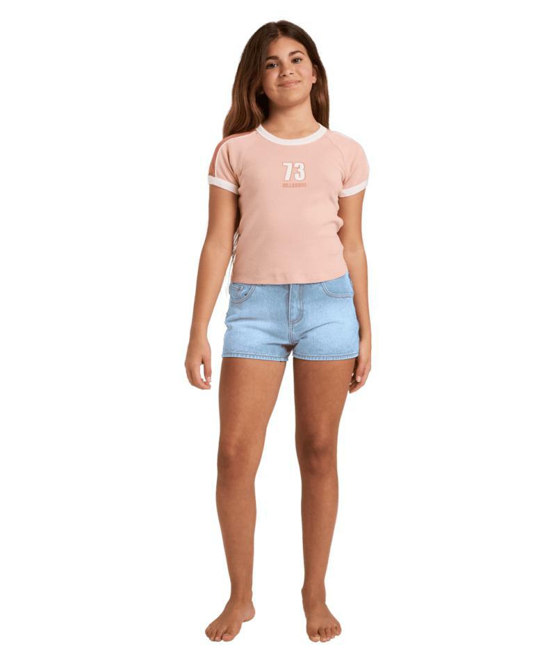 Billabong Shoreline Club Ringer Tee Dusty Rose. Billabong Tees in Girls Tees & Girls T-shirts & Singlets. Code: UBGZT00153
